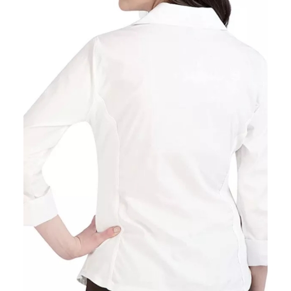 Zac & Rachel Button Down basic white top size large - Picture 3 of 3